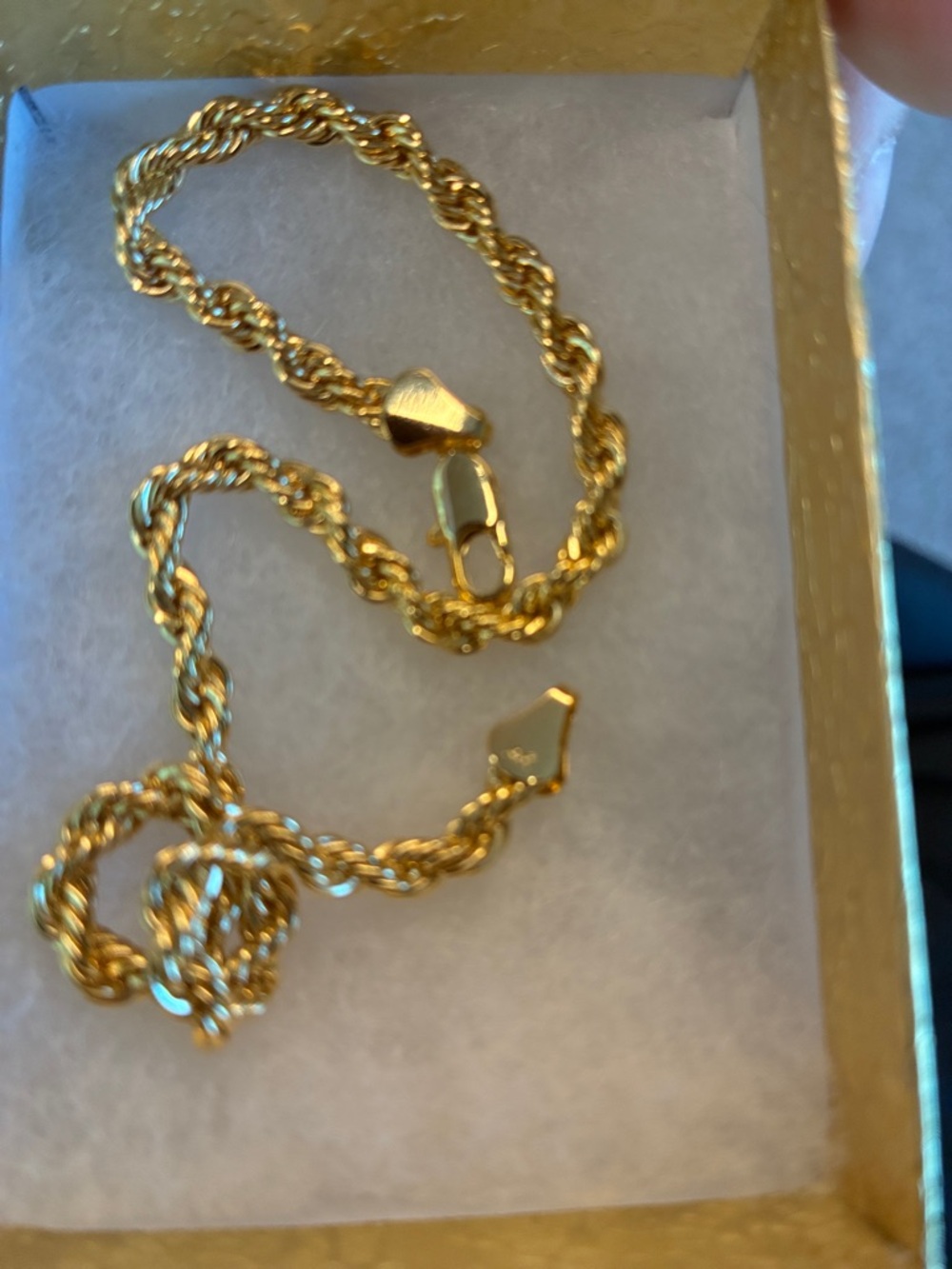 14K stamped Gold Rope Anklet - Elegant Women's Jewelry
